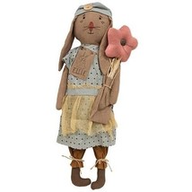 folk art primitive country Easter decor ELLIE Bunny w flower rabbit 22&quot; ... - £51.83 GBP