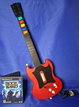 Sony PS2 Guitar Hero 2 Gibson Red Octane Wired Controller &amp; Rock Band PS2 Game - £52.01 GBP