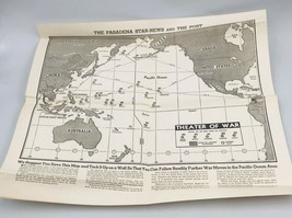 VTG 1940&#39;s WWII Theater Of War Map Pasadena Star News &amp; Post Newspaper Insert - £14.31 GBP