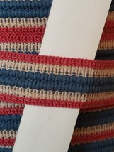 Vintage Upholstery Trim Woven Drapery Bulk Lot Red White Blue Stripe 140... - $127.66