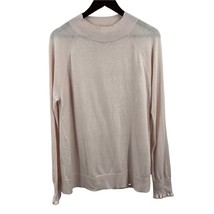 Loft Pink Sweater with Ruffle Cuff Sleeve Size Large - £11.75 GBP