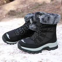 New Winter Women Boots High Quality Keep Warm Mid-Calf Snow Boots Women Lace-up  - £59.42 GBP