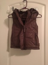 Aeropostale Girls Puffer Vest Hoodie Full Zip Size 6 6X Brown - £29.57 GBP