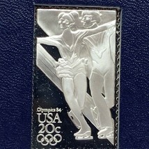 Franklin mint postage stamp sterling silver Olympics 1984 USA ice dancing vtg US - $24.70