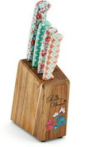 Pioneer Woman ~ 5-Pc Cutlery Prep Set w/Wood Block ~ &quot;Gorgeous Garden&quot; Knife Set - £32.28 GBP