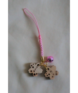 New Japanese Cypress Wood Mini Cherry Blossom Sakura Strap Charm with Be... - $9.43 CAD