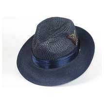 Men's Summer Spring Braid Straw style Hat by BRUNO CAPELO JULIAN JU907 Navy image 8