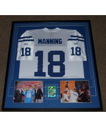 Peyton Manning Signed Framed 33x37 Jersey &amp; Photo Display EDGE Colts - £1,012.03 GBP