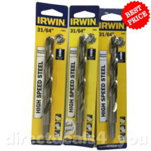 IRWIN 73831 High Speed Steel 31/64&quot; Drill Bit General Purpose Pack of 3 - £17.11 GBP