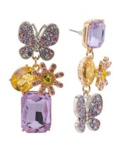 Betsey Johnson Mismatch Butterfly Flower Earrings - £29.38 GBP