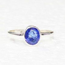 925 Sterling Silver Natural Tanzanite Ring Handmade Jewelry Gemstone Ring - £27.80 GBP