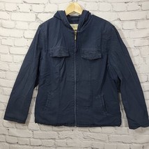 Vintage St Johns Bay Utility Jacket Navy Blue Womens Large 100% Cotton  - £19.50 GBP