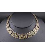 Vintage Miracle Signed Necklace, 1960s Modernist Brutalist Style Choker - $55.00