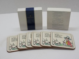 Vintage Maxine Shoebox Pimpernel Cork Drink Coasters Lot Set Of 6 Hallmark - £11.98 GBP