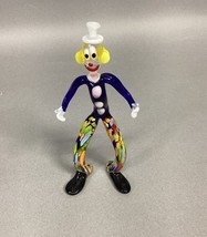 Vintage Murano Italy Hand Blown Glass Clown Figurine - 5”H - $34.64
