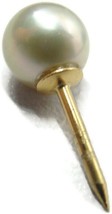 Gray Pearl 14K Gold Neck Tie Tack Lapel Pin Vintage - £77.61 GBP
