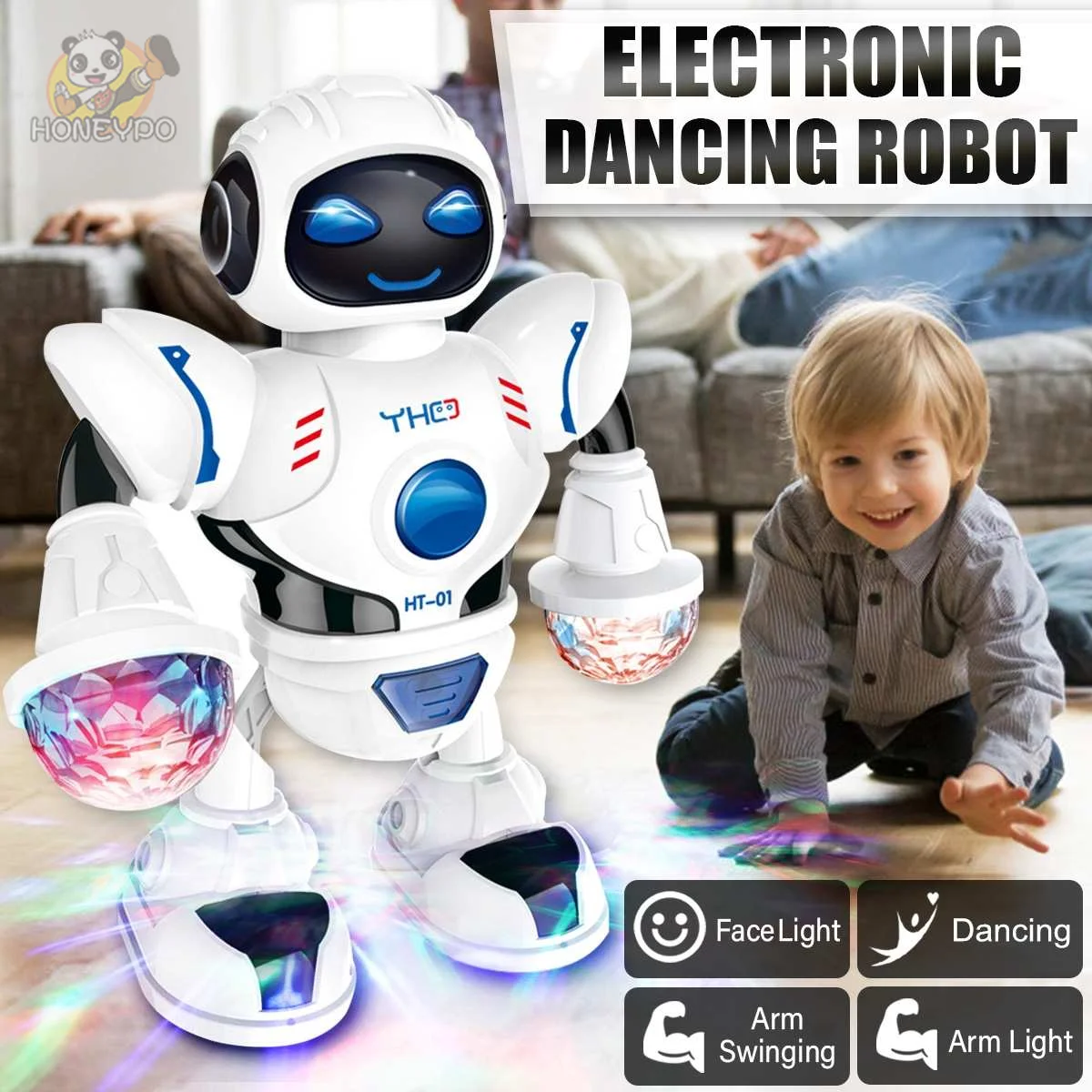 Dancing Robot Electric Pet Shining Musical Robot Walking Toy Educational - £20.29 GBP+