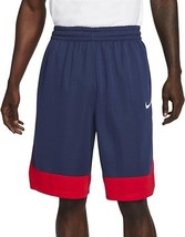 Nike Dri-FIT Icon Basketball Shorts Mens M Navy Blue Red Drawstring NEW - $24.62