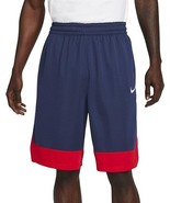 Nike Dri-FIT Icon Basketball Shorts Mens M Navy Blue Red Drawstring NEW - £19.36 GBP