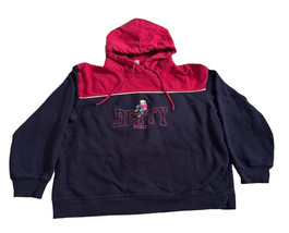 Betty Boop Hoodie Sweater Sz M CROPPED Unisex Pullover Blue Pink Embroid... - $25.54