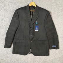 NEW Ralph Lauren Chaps Classic Suit Jacket Mens 42S Black Pin Stripe 3 Button - £40.58 GBP