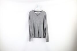 Napapijri Geographic Mens M Distressed Wool Knit V-Neck Sweater Heather ... - $29.65
