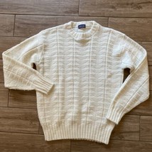 Vintage Jockey Cream Sweater Large Crewneck Pullover Sweater 90s Grandpa... - £27.97 GBP