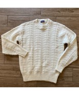 Vintage Jockey Cream Sweater Large Crewneck Pullover Sweater 90s Grandpa... - £27.65 GBP