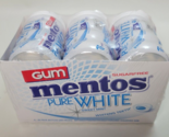 Mentos Pure White Gum Sugar Free Sweet Mint 6 - 50 Piece Bottles - £20.27 GBP