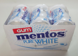 Mentos Pure White Gum Sugar Free Sweet Mint 6 - 50 Piece Bottles - £20.33 GBP