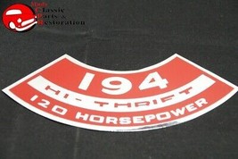 Chevy 194 Hi Thrift 120 Horsepower Air Cleaner Decal - $15.35