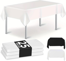 12-Pack Disposable Plastic Tablecloths, 54&quot; x 108&quot; Plastic Table Cloth - £37.70 GBP