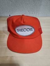Orange Siecor Fiber Optics Patch Mesh Trucker Hat Snapback Union USA Mad... - $5.97