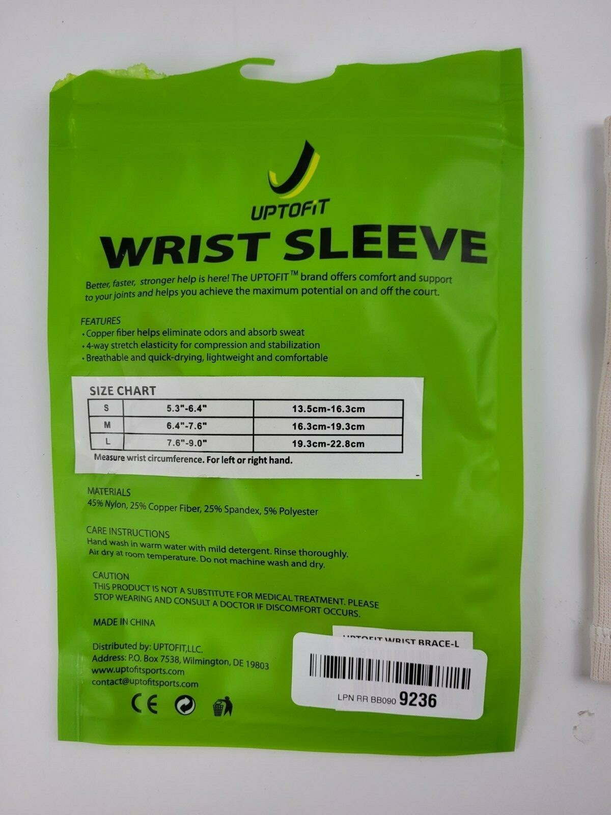 UPTOFIT Women's Copper Wrist and Hand Sleeve, Lightweight Compression Brace Item image 2