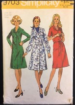 Uncut 1970s Size 20 Bust 42 Shirtdress Simplicity 9703 Pattern Plus Shir... - £6.26 GBP