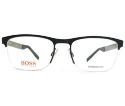 Hugo Boss Eyeglasses Frames BO 0227 92K Black Grey Square Half Rim 53-18-140 - £55.94 GBP