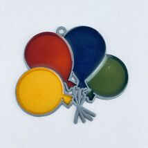 Vintage Balloon Bouquet Leaded Stained Glass Sun-catcher Primary Colors - $14.88
