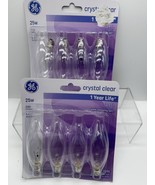 (2) GE Candelabra Bulb, Crystal Clear CA Type 25w 220 Lumen 4 Pack COMBI... - $200.35 MXN