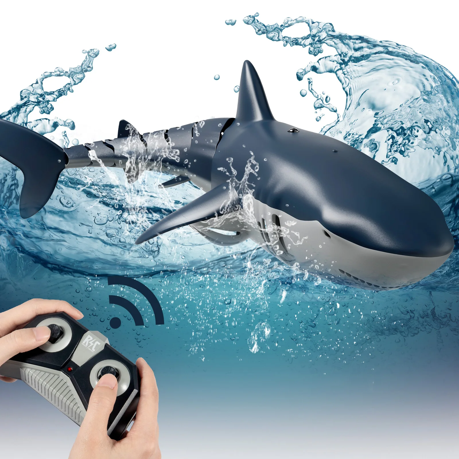 2.4G Remote Control Shark Toys Swimming Pool Bathroom Gift Remote Control Boat - £43.35 GBP