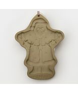 Brown Bag Cookie Art Mold Santa Claus Stars Giant Stamp Gift Ceramic Vtg... - $18.80 CAD