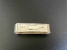 Antique Victorian Silverplate Etched Floral Rectangular Napkin Ring No M... - £15.69 GBP