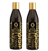 2 Bottles Ouro Extra Repair Keratin Complex Argan Oil Leave In Treatment 8.45 oz - £26.11 GBP