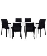 LeisureMod Mace Mid-Century 7-Piece Outdoor Rectangular Bistro Table with 4 Side - $1,212.26