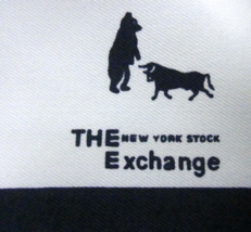 New York Stock Exchange Scarf Hand Rolled Made in Italy Vintage Bull Bea... - £37.19 GBP