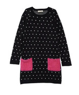 NWT TUCKER + TATE Kids&#39; Fuzzy Pocket Sweater Dress In Black Size 2 - £8.86 GBP