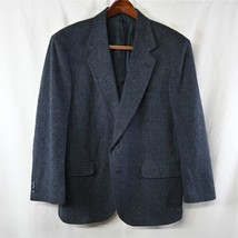 Vtg Towncraft 42S Blue Herringbone Tweed Wool 2 Button Blazer Jacket Sport Coat - £39.32 GBP