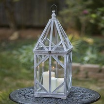 Driftwood Lantern in distressed Wood and Glass - £79.07 GBP