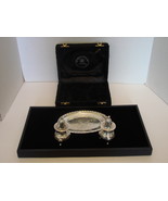 Elegant International Silver Co. Salt &amp; Pepper Shakers with Tray &amp; Stora... - $21.00