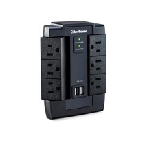 CyberPower CSP600WSU Surge Protector, 1200J/125V, 6 Swivel Outlets, 2 US... - £26.73 GBP