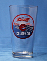 Budweiser Colorado Mountains Sun Beer Water Pint Glass 5.75 Inches Tall - £9.67 GBP